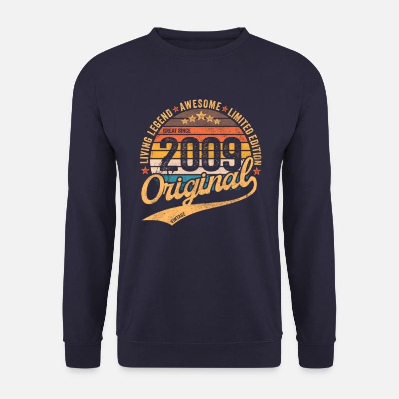 2009 Geburtstag Retro Vintage geboren im Jahr 2009 - Unisex Pullover - Navy