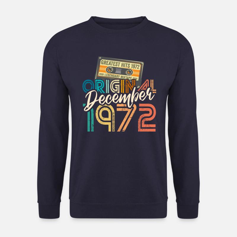 Vintage Cassette Tape Dezember 1972 Geburtstag - Unisex Pullover - Navy