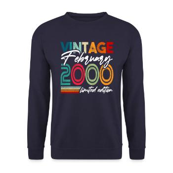 Birthday February 2000 Vintage February 2000 - Unisex Sweatshirt - navy - Front - Alina (178cm) & Michal (187cm)