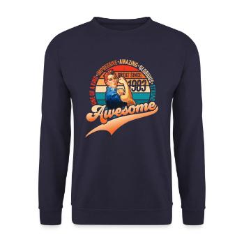 39ème anniversaire né 1983 Vintage Design Femmes - Sweat-shirt Unisexe - marine - Devant - Alina (178cm) & Michal (187cm)
