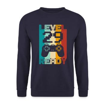29.Geburtstag Gamer Geschenkidee Zocker 29 Jahre - Unisex Pullover - Navy - Vorne - Alina (178cm) & Michal (187cm)