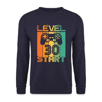 30e anniversaire Niveau 30 Début de la conception de jeux vidéo - Sweat-shirt Unisexe - marine - Devant - Alina (178cm) & Michal (187cm)
