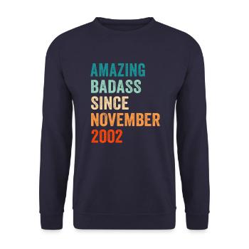 Birthday November 2002 funny vintage design - Unisex Sweatshirt - navy - Front - Alina (178cm) & Michal (187cm)