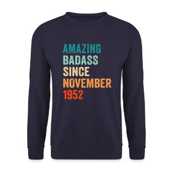 Geburtstag November 1962 lustiges Vintage Design - Unisex Pullover - Navy - Vorne - Alina (178cm) & Michal (187cm)