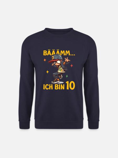 10.Geburtstag Jungen - Bääm ich bin 10 Coole Jungs - Unisex Pullover - Navy