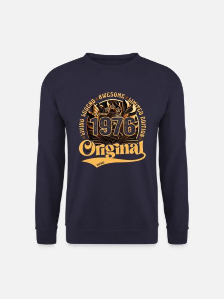 geboren im Jahr 1976 Geburtstag Retro vintage 1976 - Unisex Pullover - Navy