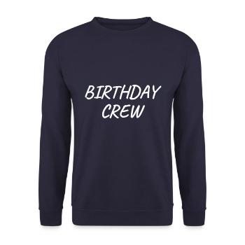 Birthday Crew - Unisex Pullover - Navy - Vorne - Alina (178cm) & Michal (187cm)