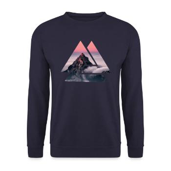 Geometric Alps Mountains - Unisex Sweatshirt - navy - Front - Alina (178cm) & Michal (187cm)