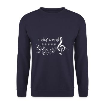 I only hear mi mi mi mi - Unisex Sweatshirt - navy - Front - Alina (178cm) & Michal (187cm)