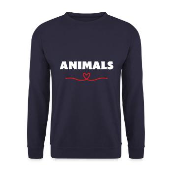 Animals Animals Love - Unisex Sweatshirt - navy - Front - Alina (178cm) & Michal (187cm)