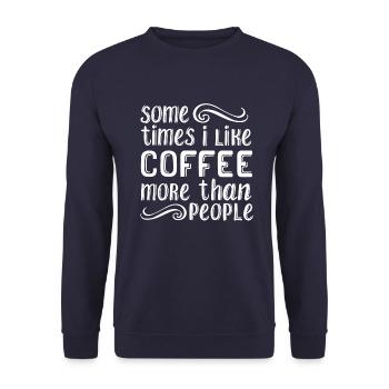 Kaffee - Unisex Pullover - Navy - Vorne - Alina (178cm) & Michal (187cm)