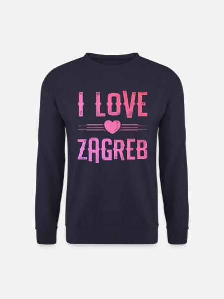 J’aime Zagreb - Sweat-shirt Unisexe - marine