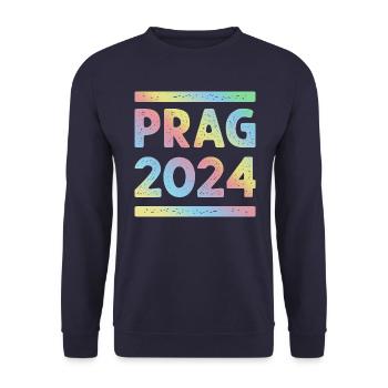 Prag 2024 Bunt Urlaub Team - Unisex Pullover - Navy - Vorne - Alina (178cm) & Michal (187cm)