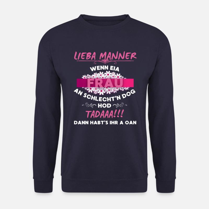 T-SHIRT BAYRISCH DAMEN "LIEBA MANNER" - Unisex Pullover - Navy