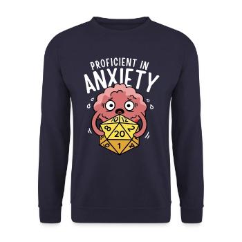 Proficient in Anxiety - Unisex Sweatshirt - navy - Front - Alina (178cm) & Michal (187cm)