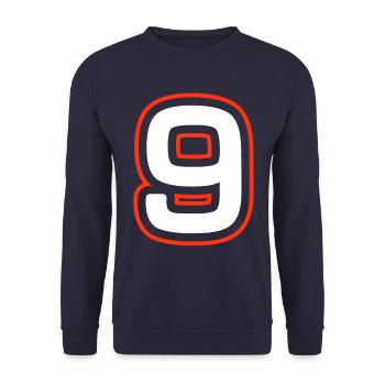 9 Zahl symbol - Unisex Pullover - Navy - Vorne - Alina (178cm) & Michal (187cm)