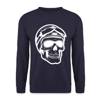 Skeleton Biker - Sweat-shirt Unisexe - marine - Devant - Alina (178cm) & Michal (187cm)