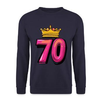 70 Number Crown - Unisex Sweatshirt - navy - Front - Alina (178cm) & Michal (187cm)