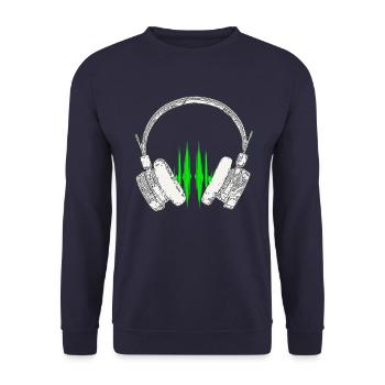 DJ Headphones Music Wave - Unisex Sweatshirt - navy - Front - Alina (178cm) & Michal (187cm)