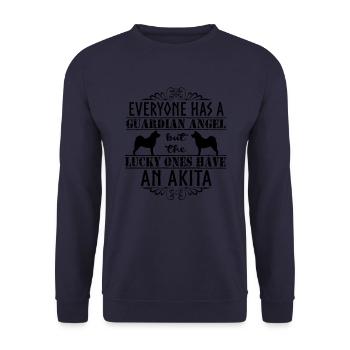 American Akita Angel 4 - Sweat-shirt Unisexe - marine - Devant - Alina (178cm) & Michal (187cm)