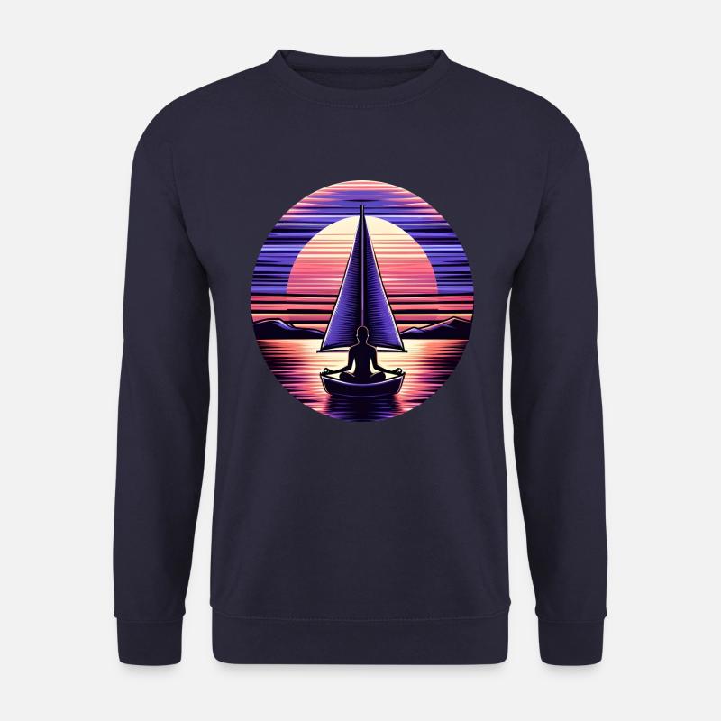 Sailing Meditation Sunset Design - Unisex Sweatshirt - navy