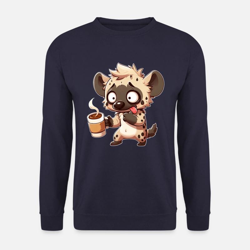 Hyäne Kaffee Kaffeeliebhaber Koffein Lustig - Unisex Pullover - Navy