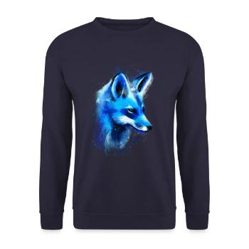 Renard dessiné à la main - Sweat-shirt Unisexe - marine - Devant - Alina (178cm) & Michal (187cm)