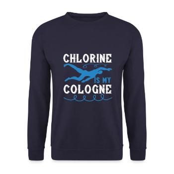 Schwimmen Chlor ist mein Eau de Cologne - Unisex Pullover - Navy - Vorne - Alina (178cm) & Michal (187cm)