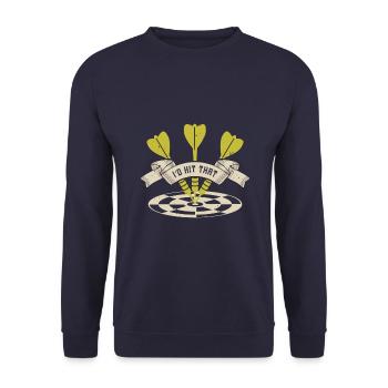 Darts, I will play darts - Unisex Sweatshirt - navy - Front - Alina (178cm) & Michal (187cm)