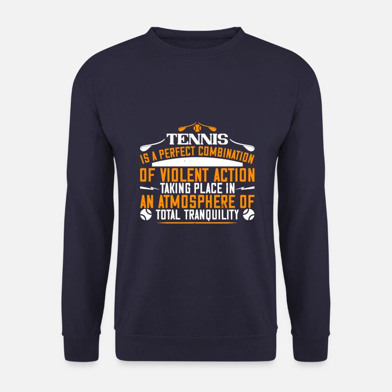 Tennis Spruch Tennis ist eine perfekte Kombination - Unisex Pullover - Navy