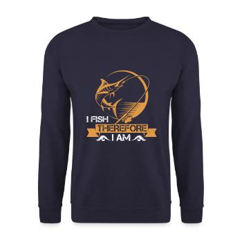Angler I fish that's why I'm - Unisex Sweatshirt - navy - Front - Alina (178cm) & Michal (187cm)