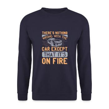 Auto es ist alles in Ordnung mit dem Auto, außer - Unisex Pullover - Navy - Vorne - Alina (178cm) & Michal (187cm)