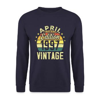 Millésime Avril 1997 - Cadeau Anniversaire 1997 - Sweat-shirt Unisexe - marine - Devant - Alina (178cm) & Michal (187cm)