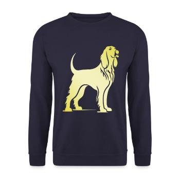 Silhouette de chien de chien de chasse afghan - Sweat-shirt Unisexe - marine - Devant - Alina (178cm) & Michal (187cm)
