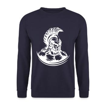 Spartan Warrior Gladiator Muscles - Unisex Sweatshirt - navy - Front - Alina (178cm) & Michal (187cm)