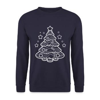 Christmas Tree Christmas Symbol - Unisex Sweatshirt - navy - Front - Alina (178cm) & Michal (187cm)
