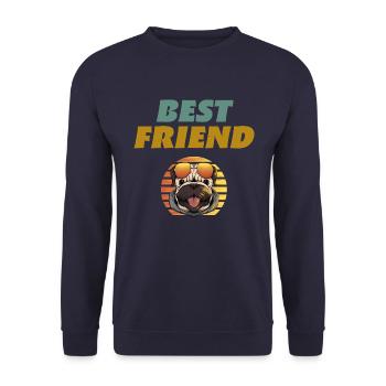 Meilleur ami Chien Chien amoureux Meilleur ami Chien Amour - Sweat-shirt Unisexe - marine - Devant - Alina (178cm) & Michal (187cm)