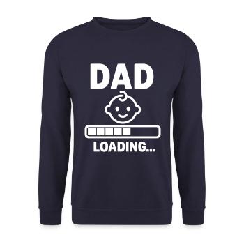 Bald Papa Geschenk Schwangerschaftsankündigung - Unisex Pullover - Navy - Vorne - Alina (178cm) & Michal (187cm)