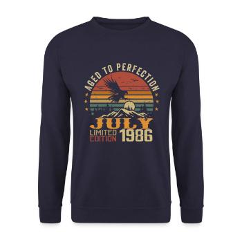 Vintage July 1986 Anniversary July 1986 - Unisex Sweatshirt - navy - Front - Alina (178cm) & Michal (187cm)