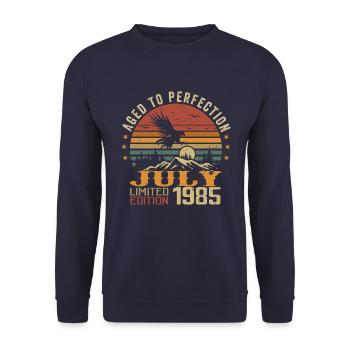 Millésime Juillet 1985 Anniversaire Juillet 1985 - Sweat-shirt Unisexe - marine - Devant - Alina (178cm) & Michal (187cm)