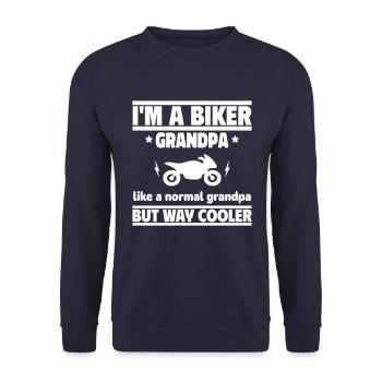 Je suis un papi motard - Sweat-shirt Unisexe - marine - Devant - Alina (178cm) & Michal (187cm)