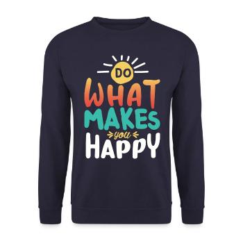 Faites ce qui vous rend heureux - Sweat-shirt Unisexe - marine - Devant - Alina (178cm) & Michal (187cm)