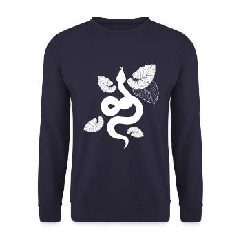 Schlange - Snake / Naturschutz - Green Planet - Unisex Pullover - Navy - Vorne - Alina (178cm) & Michal (187cm)