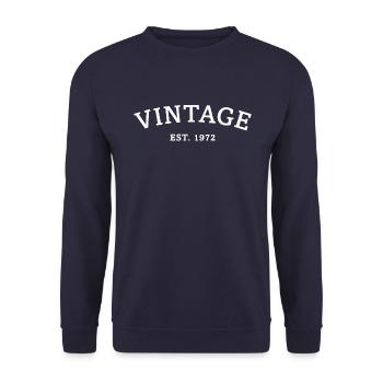 Vintage Est. 1972 Birthday Design Born 1972 Gift - Unisex Sweatshirt - navy - Front - Alina (178cm) & Michal (187cm)