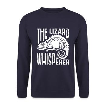 The Lizard Whisperer Funny Reptile Gecko Lover - Unisex Sweatshirt - navy - Front - Alina (178cm) & Michal (187cm)