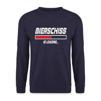 Bierschiss Is Loading... - Unisex Pullover - Navy - Vorne - Alina (178cm) & Michal (187cm)