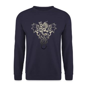 Royal Dragon - Unisex Sweatshirt - navy - Front - Alina (178cm) & Michal (187cm)