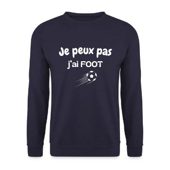 Je peux pas j'ai foot - Sweat-shirt Unisexe - marine - Devant - Alina (178cm) & Michal (187cm)