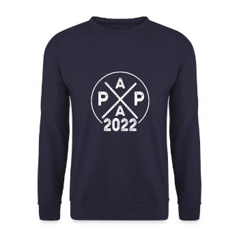 Papa 2022 Vater 2022 Dad 2022 Geschenkidee - Unisex Pullover - Navy - Vorne - Alina (178cm) & Michal (187cm)