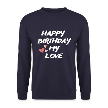 Bon anniversaire - Sweat-shirt Unisexe - marine - Devant - Alina (178cm) & Michal (187cm)